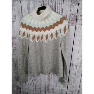 J. Crew Women’s S Fair Isle Turtleneck Sweater Wool Alpaca Blend